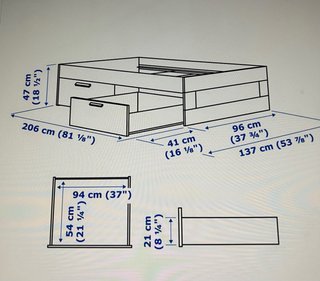 Estructura cama Ikea Briemnes + 2 colchones