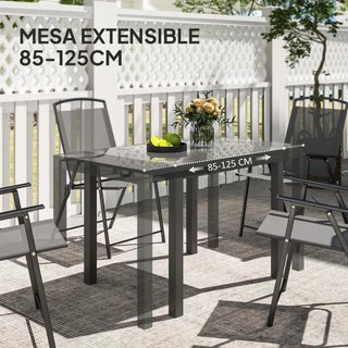 Mesa Jardín Extensible 85-125cm 4-6 Personas