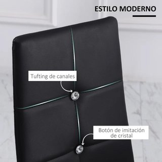 Pack 6 Sillas Comedor Tapizadas PU Negro