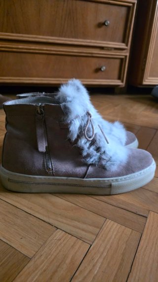 Alpe zapatillas botín ante rosa/taupe con pelo