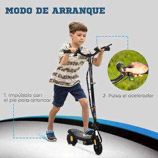 Patinete Eléctrico Niños 7-14 Años 12km/h Negro