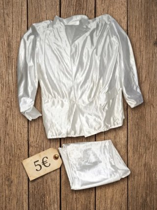 Disfraz Traje Blanco Satinado Talla M/L