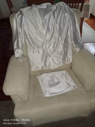 Disfraz Traje Blanco Satinado Talla M/L