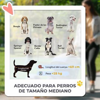 Carrito Perros Plegable Cojín Lavable Gris Oscuro