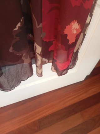 Oferta Vestido largo marrón con estampado floral