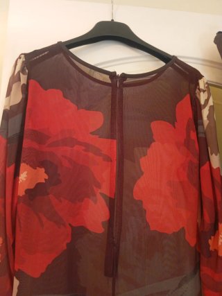 Oferta Vestido largo marrón con estampado floral