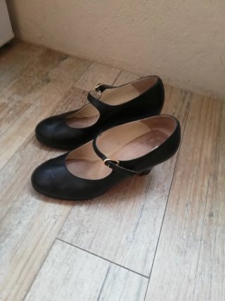 Zapatos Flamenco Tacon Negros profesionales.
