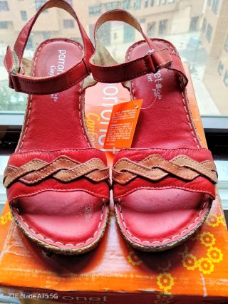 Sandalias de Cuña Porronet Rojas