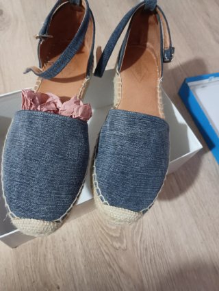 Sandalias de verano denim con cuña