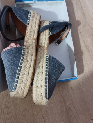 Sandalias de verano denim con cuña
