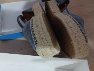 Sandalias de verano denim con cuña