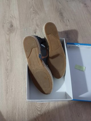 Sandalias de verano denim con cuña