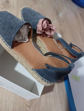 Sandalias de verano denim con cuña