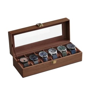 SONGMICS Caja de Relojes con 6 Compartimentos