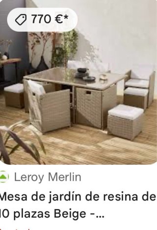 Mesa de Jardín con Sillas y Puffs