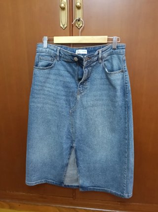 Falda vaquera midi Springfield Talla L
