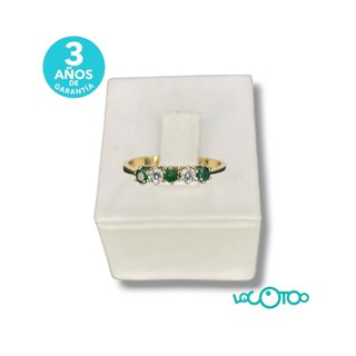 ANILLO ORO 18K AMARILLO CON PIEDRAS 2,30GR 19,6MM