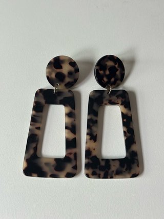 Pendientes Tortoise Print Rectangulares