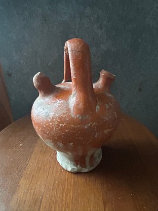 Antiguo Botijo de Barro 16 cm