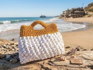 Borsa in fettuccia bicolore