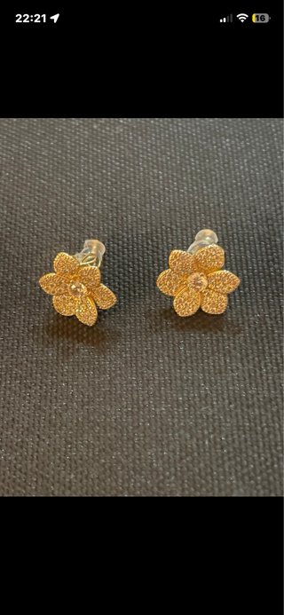 Set de Pendientes y Collar de Oro Laminado 14k