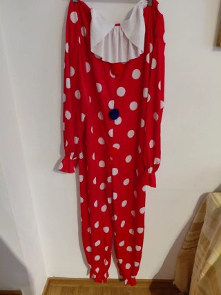 Disfraz Payaso Adulto Rojo Lunares Blancos
