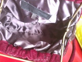 Bolso fiesta terciopelo burdeos pedrería