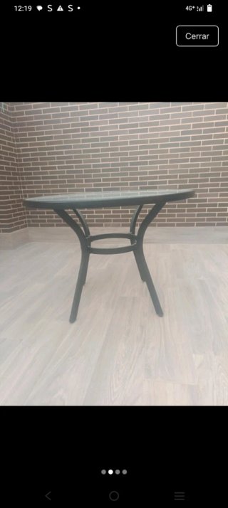 Mesa de Terraza Redonda de Metal y Cristal