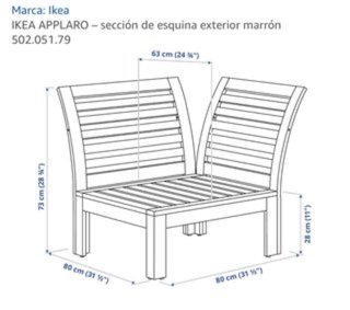 Sofá modular terraza/jardín Applaro Ikea