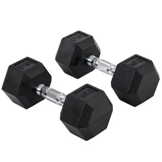 Juego de 2 Mancuernas Hexagonales de 10kg en Metal