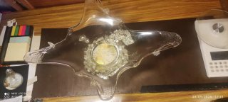Frutero y Centro de Mesa de Cristal