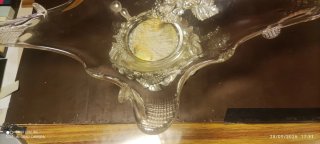 Frutero y Centro de Mesa de Cristal