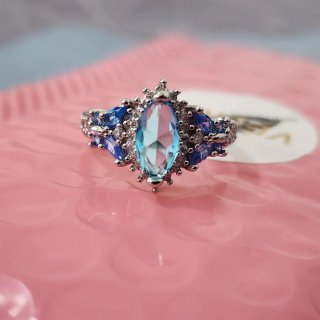 Anillo Plata 925 con Piedras Azules