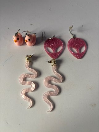 Lote de 3 pares de pendientes originales