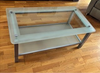 Conjunto Mesa Centro y Rincón Cristal/Metal