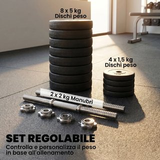 Conjunto de 12 Mancuernas de Gimnasio de 50kg (8x5