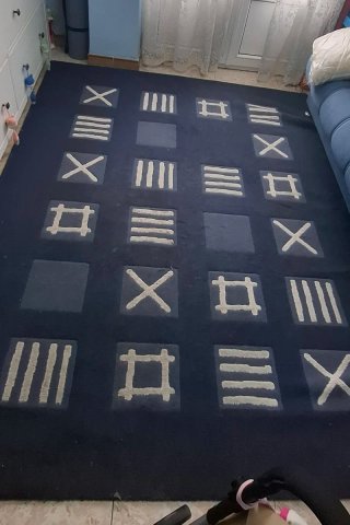 Alfombra Azul con Diseño Geométrico