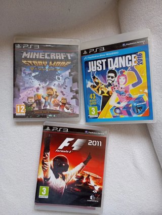 PS3 Juegos: Minecraft, Just Dance, F1 2011