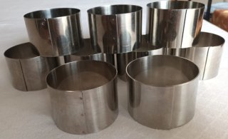 Lote aros emplatar cocina acero inox.