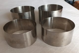 Lote aros emplatar cocina acero inox.