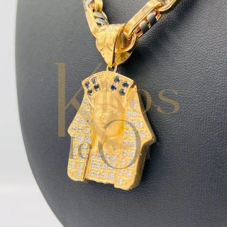 Colgante Tutankamón Oro Diamantes Zafiros