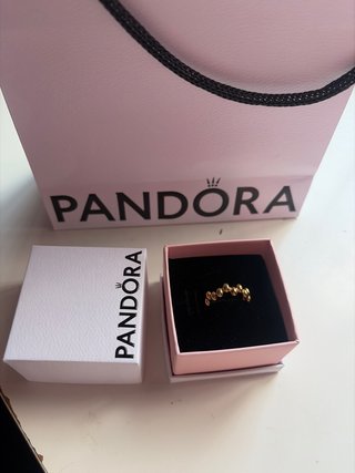 Anillo Pandora Dorado Bolitas AJUSTABLE