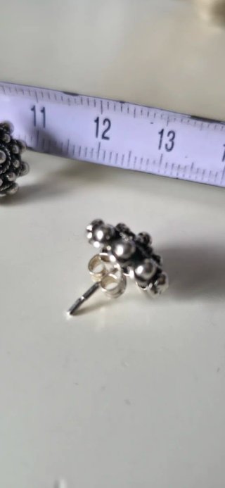 Pendientes de plata boton charro