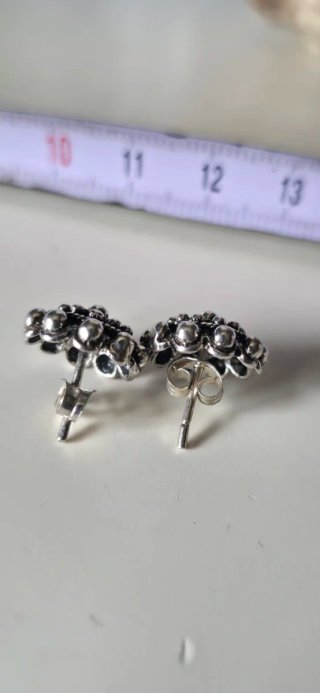 Pendientes de plata boton charro