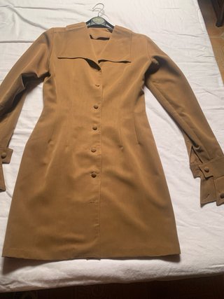 Vestido camel manga larga