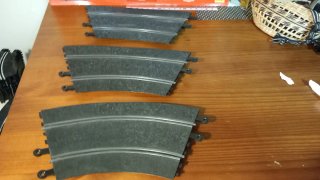 Scalextric: 6 curvas Super Racing + 6 soportes