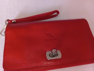 Cartera de Piel Roja Vishal Leather