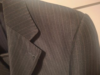 Traje de Chaqueta Gris Oscuro Rayas Diplomática