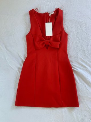 Vestido Rojo Zara con Lazo