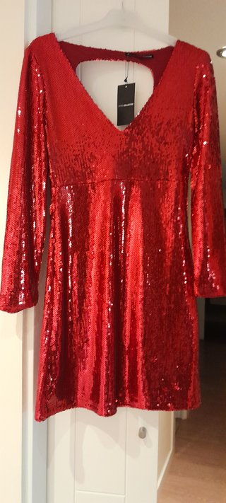 Vestido Fiesta Rojo Lentejuelas Sfera